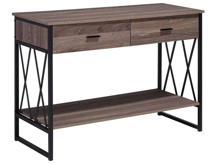 2 Drawer Console Table Wood with Black Terenig
