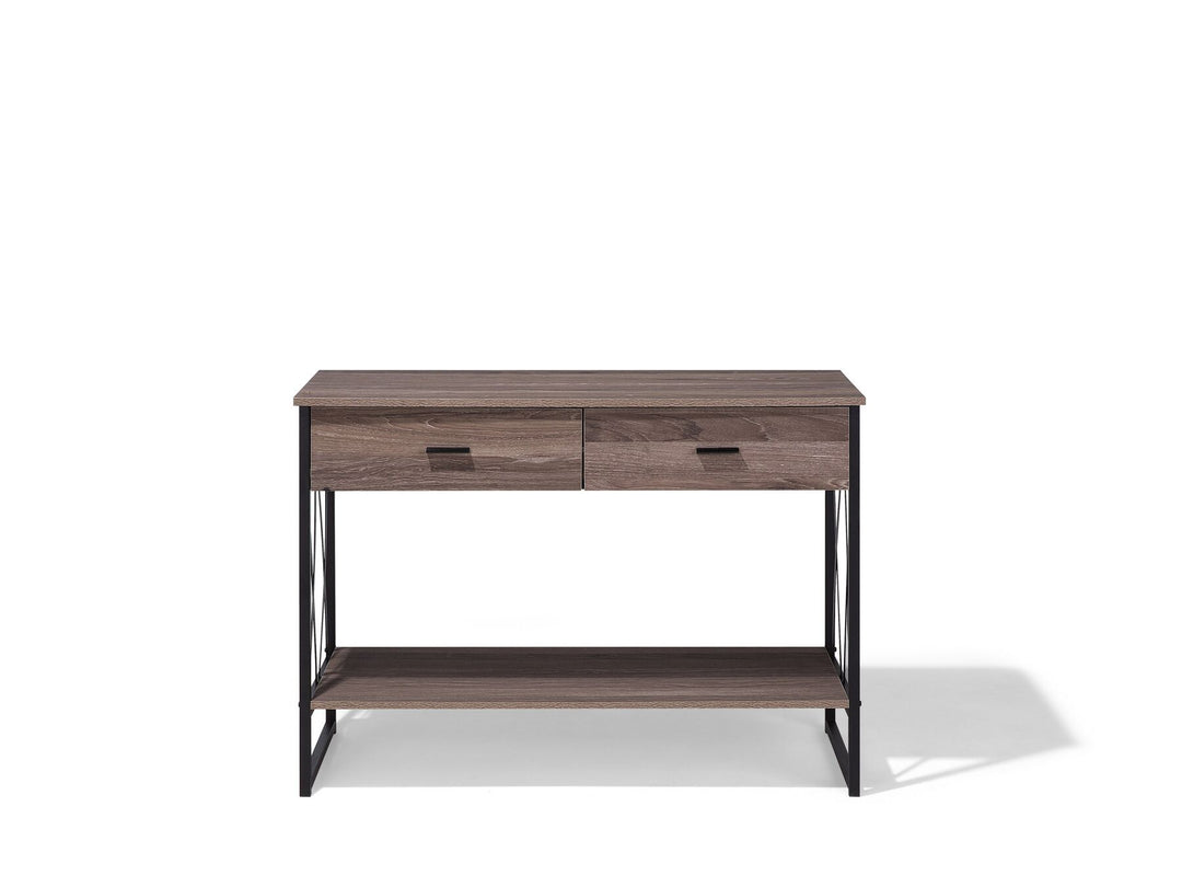 2 Drawer Console Table Wood with Black Terenig