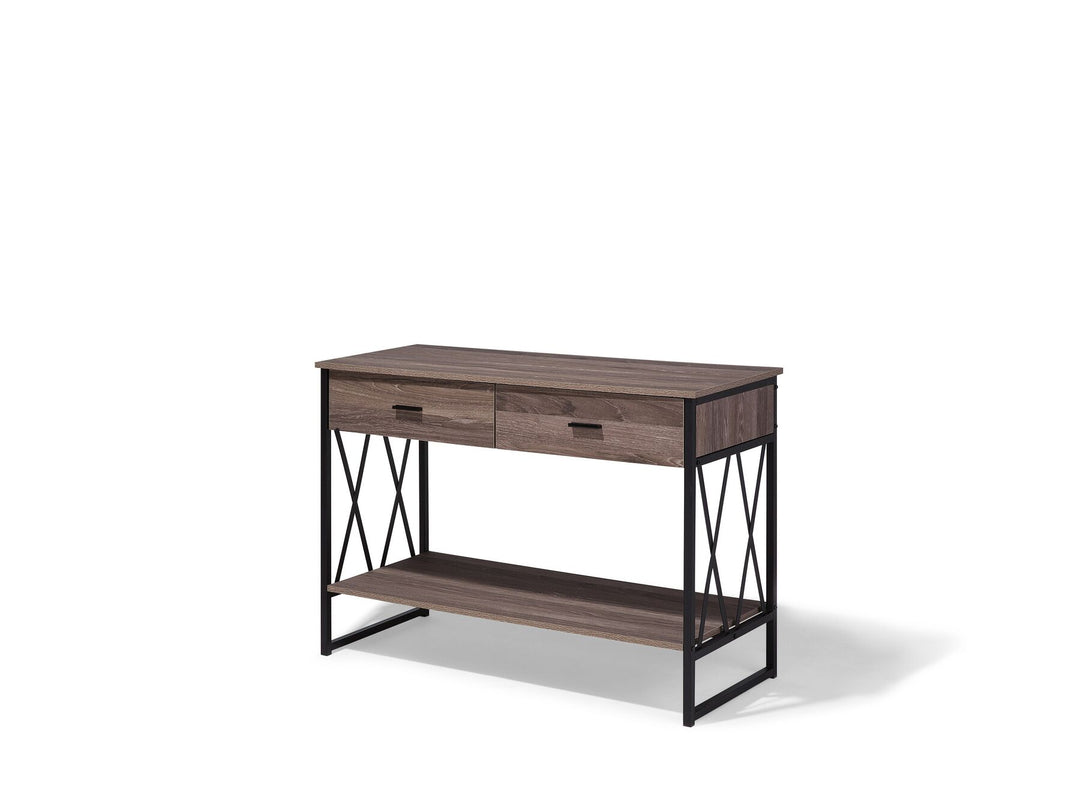 2 Drawer Console Table Wood with Black Terenig