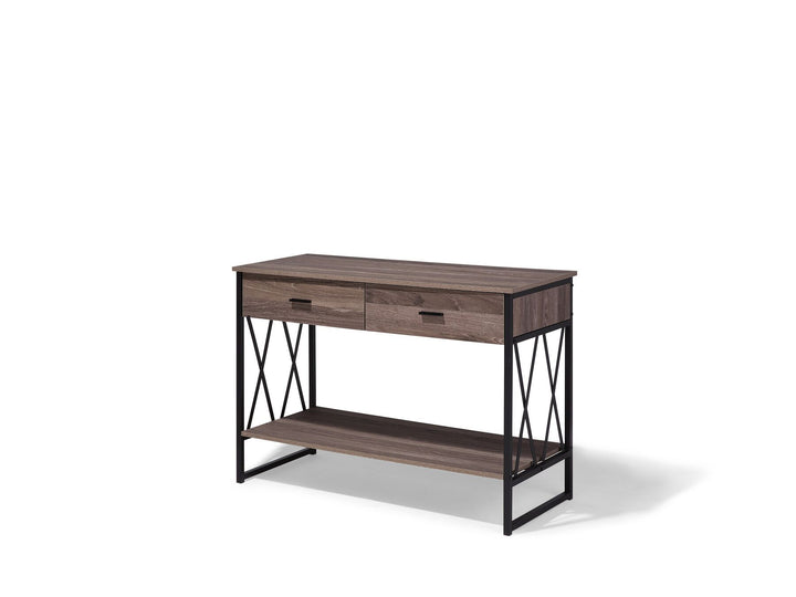 2 Drawer Console Table Wood with Black Terenig