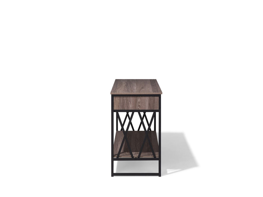 2 Drawer Console Table Wood with Black Terenig