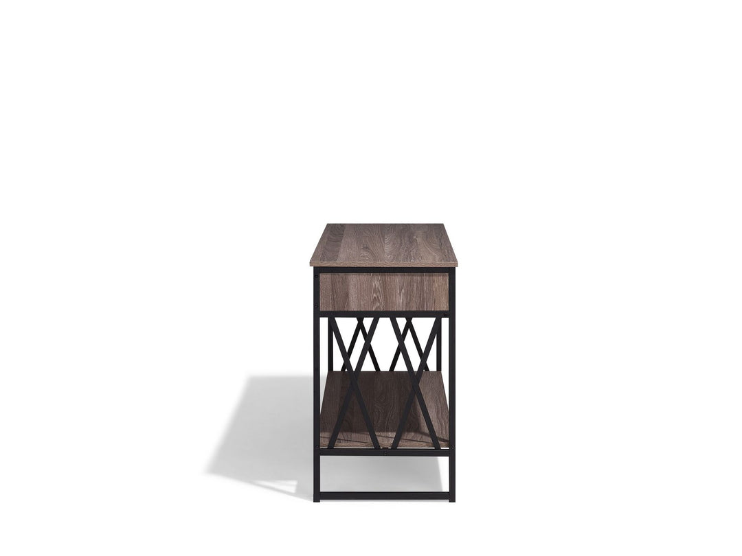 2 Drawer Console Table Wood with Black Terenig