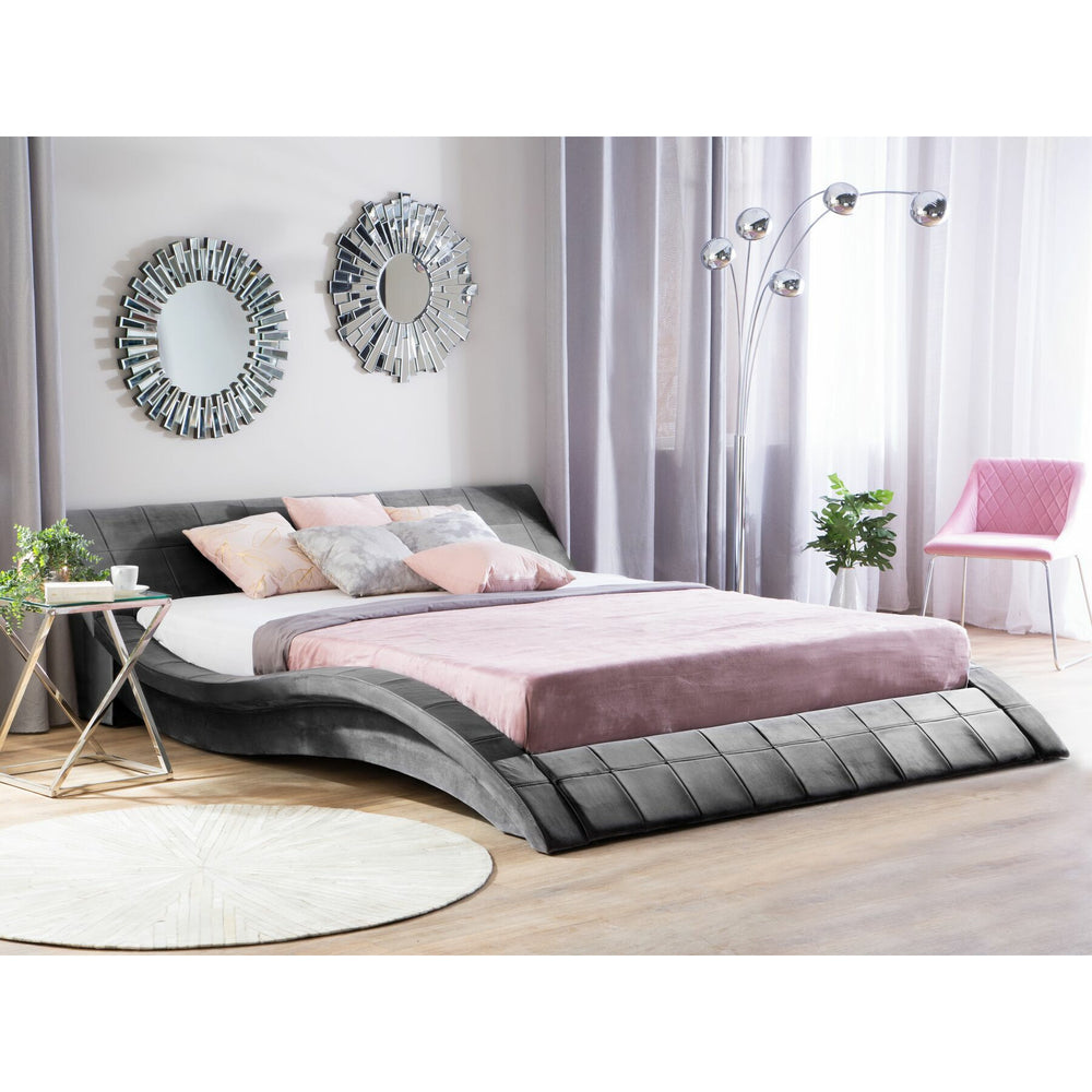 Velvet EU Super King Size Bed Grey VICHY
