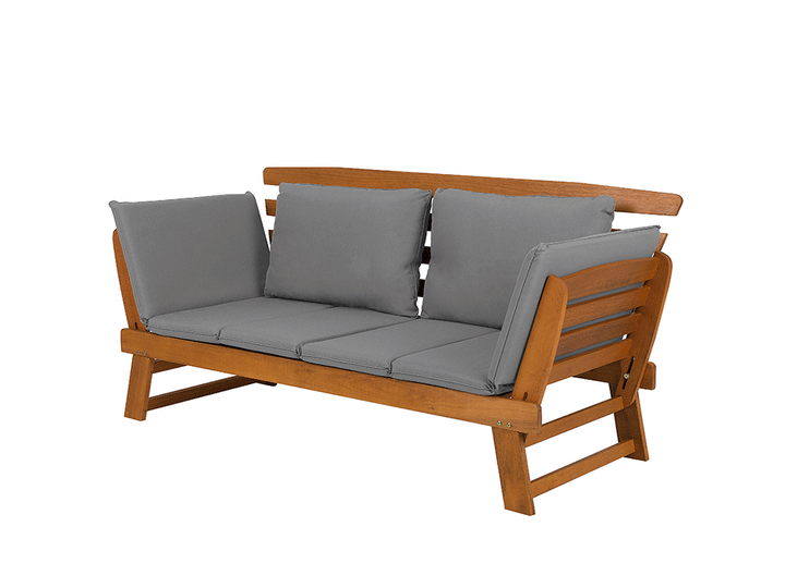 Bench with Cushion Wood 210 cm Light Brown Portici