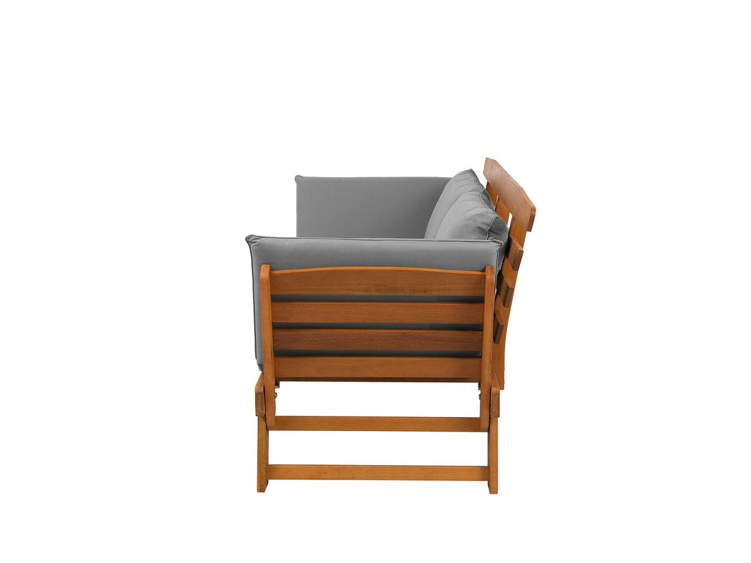 Bench with Cushion Wood 210 cm Light Brown Portici