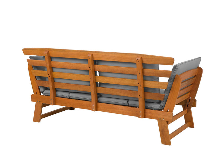 Bench with Cushion Wood 210 cm Light Brown Portici