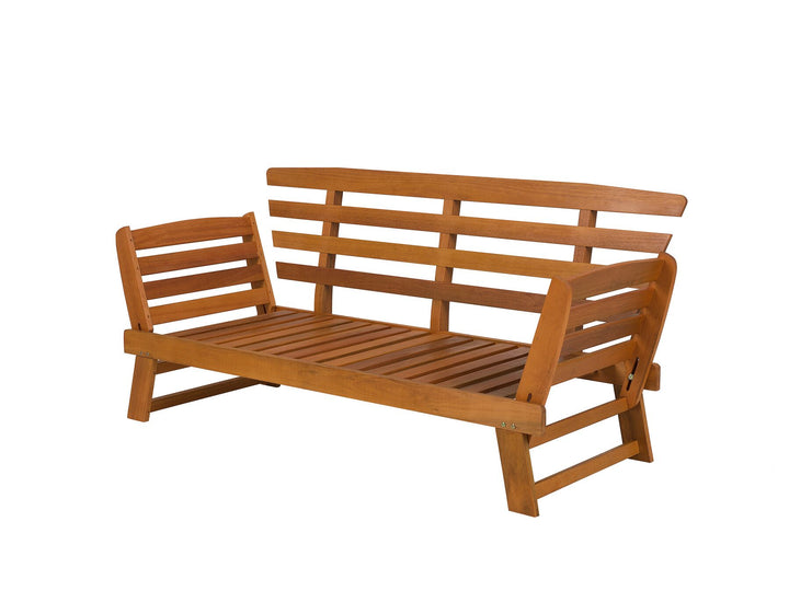 Bench with Cushion Wood 210 cm Light Brown Portici