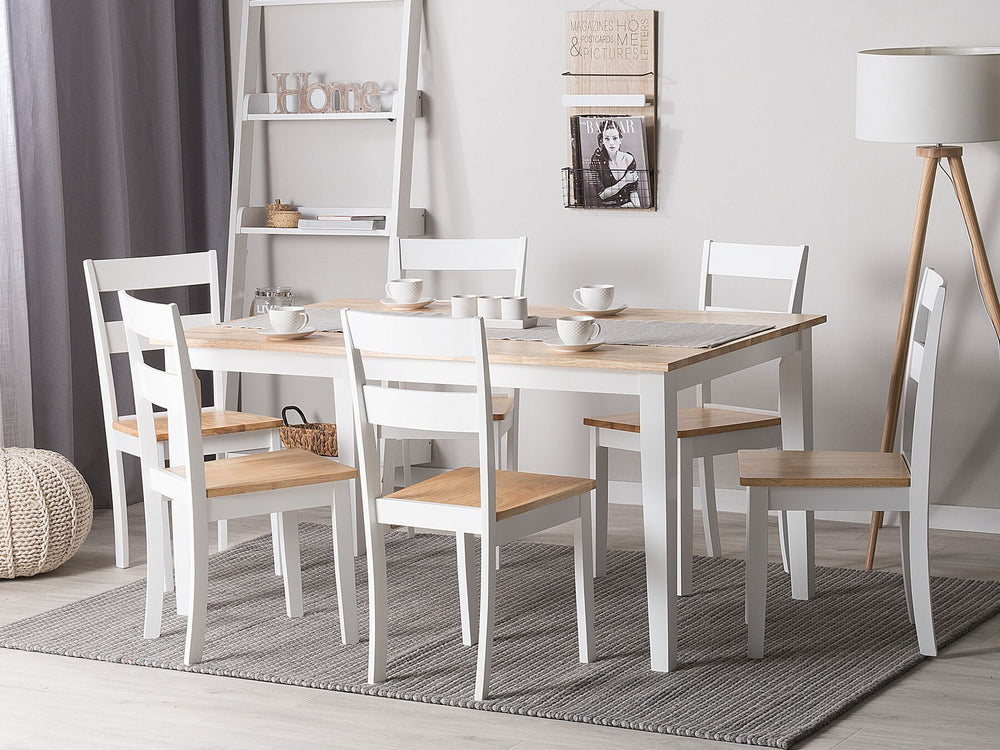 Wooden Dining Table 150 x 90 cm White GEORGIA
