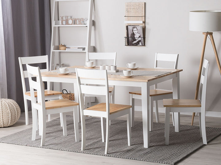Wooden Dining Table 150 x 90 cm White GEORGIA
