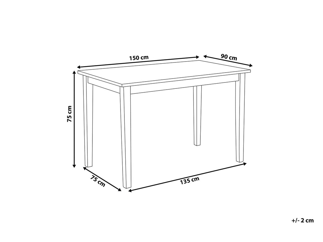 Georgia Wooden Dining Table 150 x 90 cm White