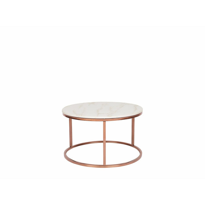 Marble Effect Coffee Table Beige with Copper CORAL
