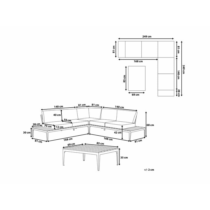 Pasitano Left Hand 5 Seater Garden Corner Sofa Set