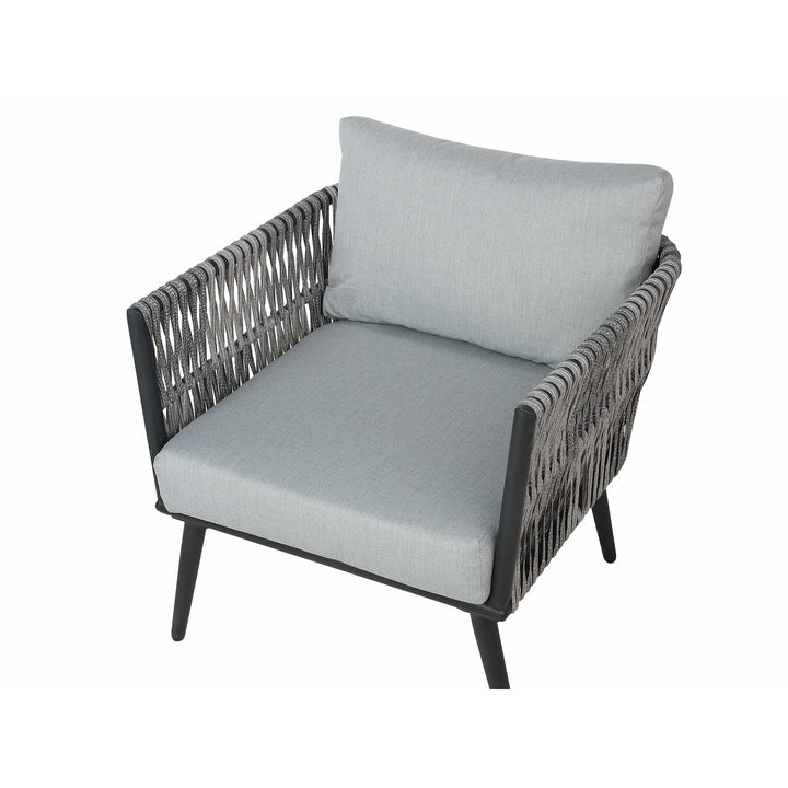 Preveza 4 Seater PE Rattan Garden Sofa Set Grey