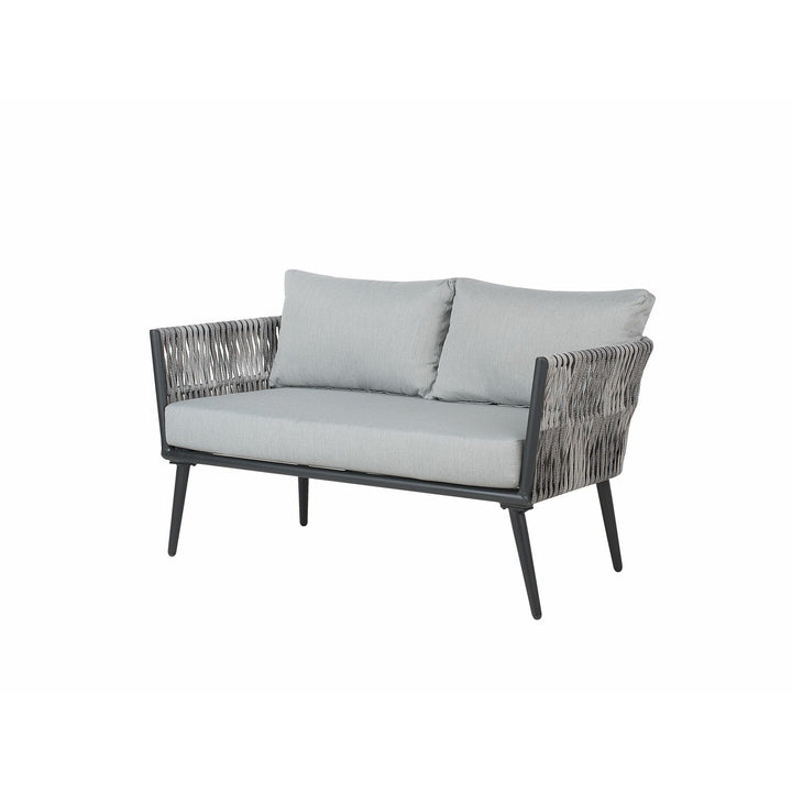 Preveza 4 Seater PE Rattan Garden Sofa Set Grey