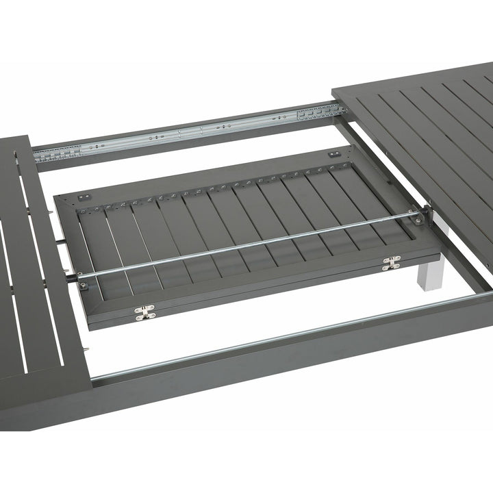 Pancole 6 Seater Metal Garden Dining Set Grey