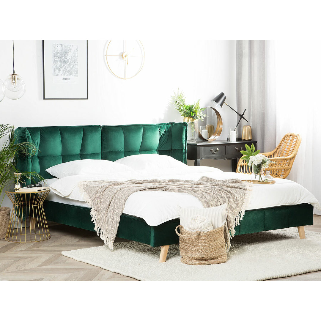 Pomfret Velvet EU Super King Bed Emerald Green
