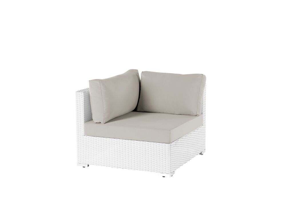 Sano 4  Seater PE Rattan Garden Corner Sofa Set White