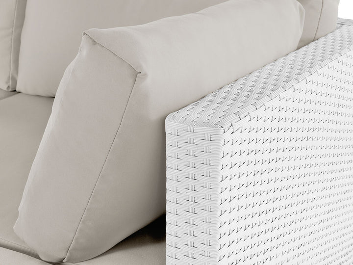 Sano 4  Seater PE Rattan Garden Corner Sofa Set White