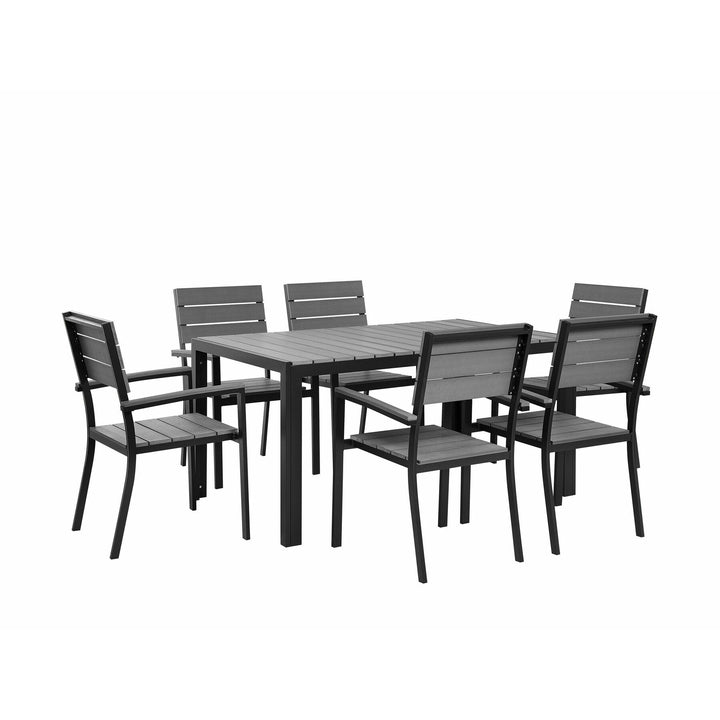 Como 6 Seater Metal Garden Dining Set Grey