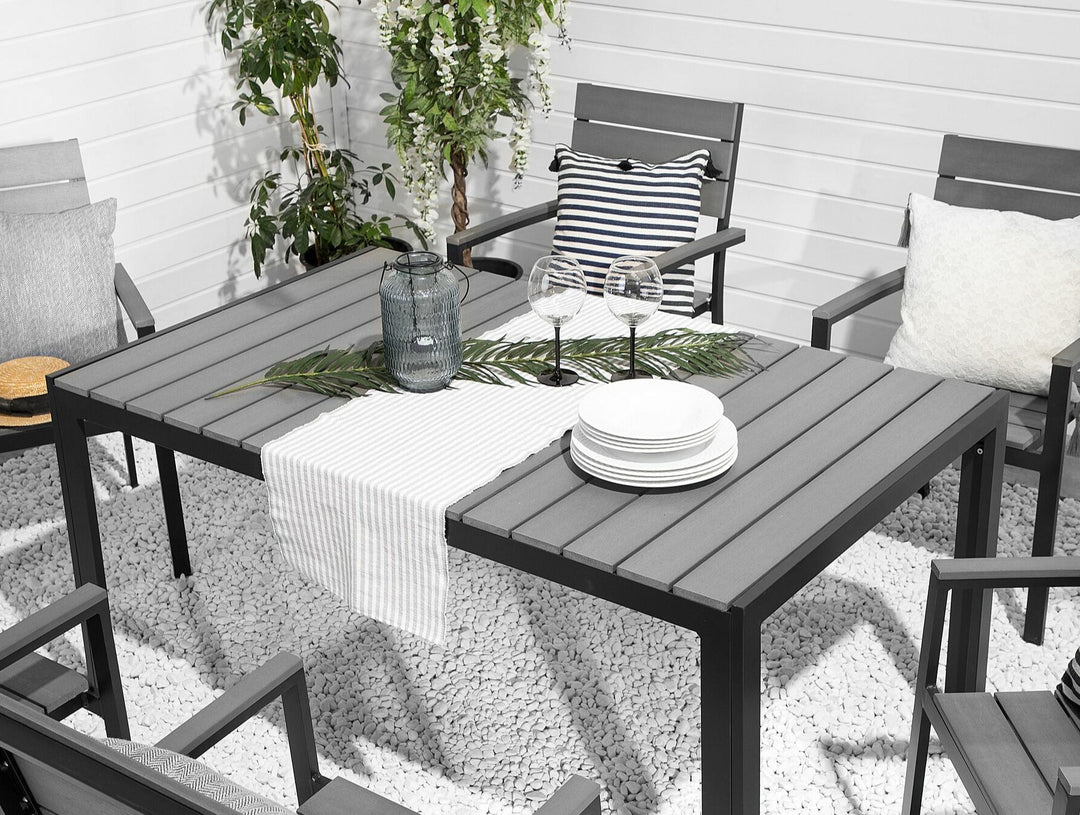 Como 6 Seater Metal Garden Dining Set Grey