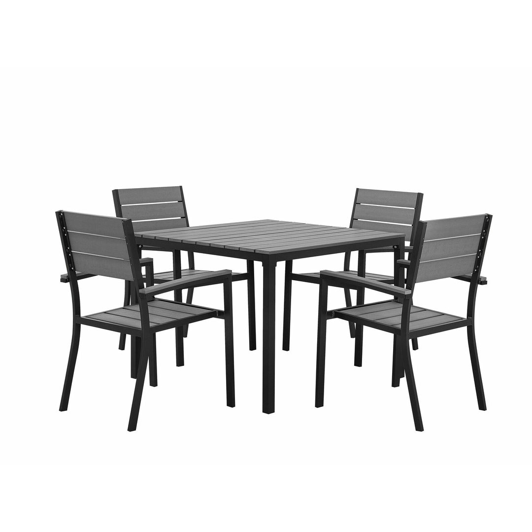 4 Seater Garden Dining Set Grey Prato