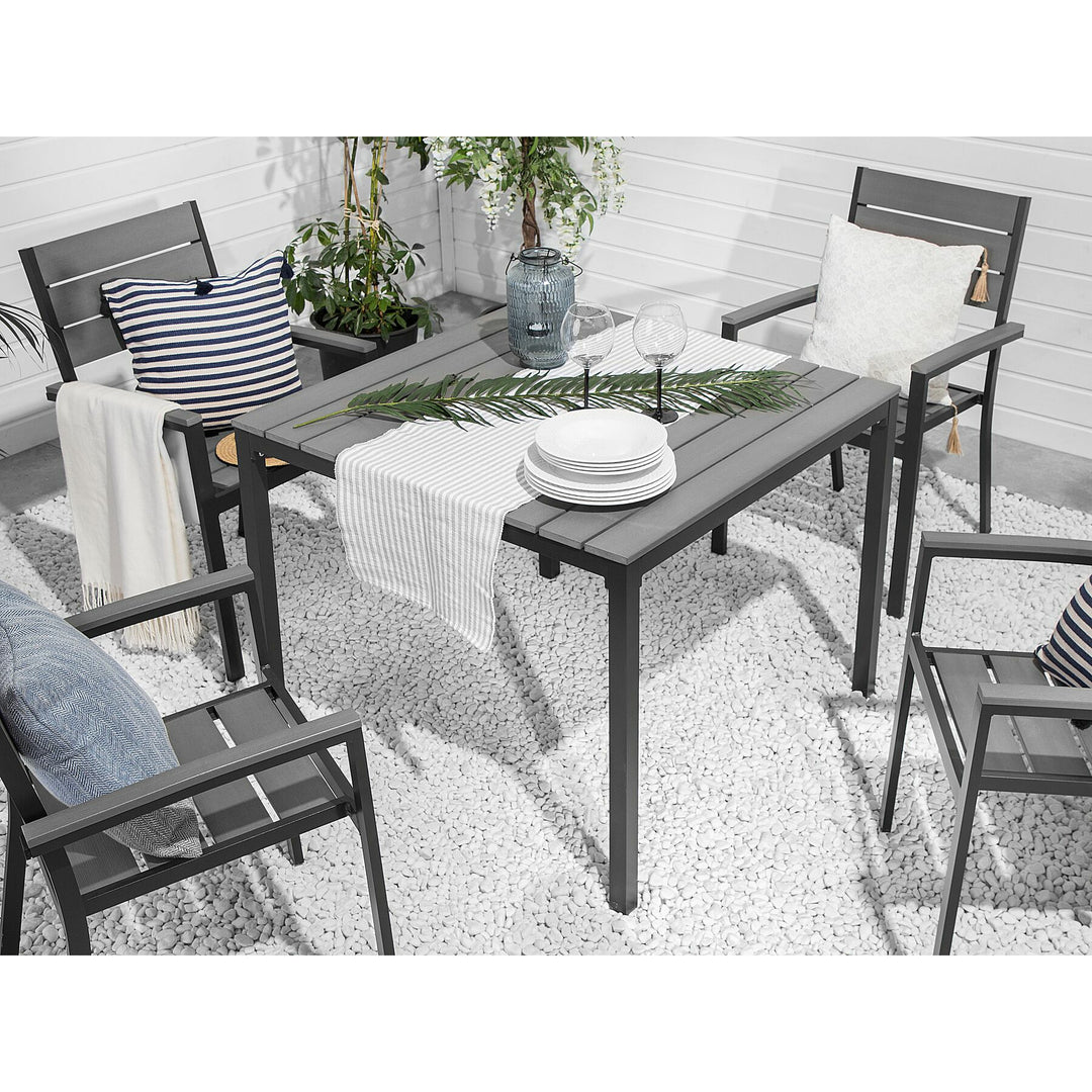 4 Seater Garden Dining Set Grey Prato