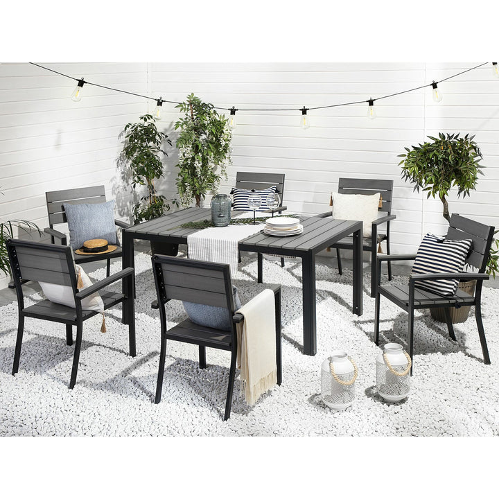Garden Dining Table 150 x 90 cm Grey Amabel