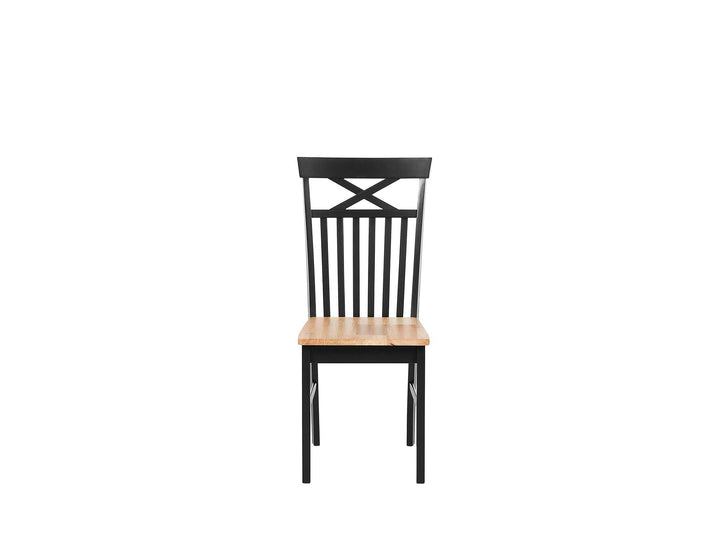 Dining Chair Set of 2 Light Wood and Black Brahn
