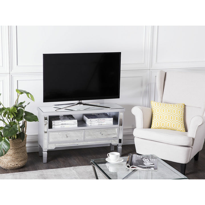 Mirrored TV Stand Silver NICEA