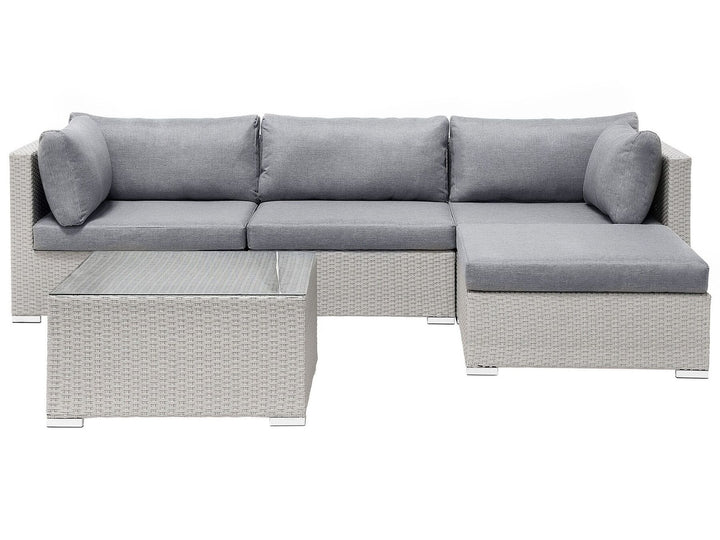 Sano 4 Seater PE Rattan Garden Corner Sofa Set Grey