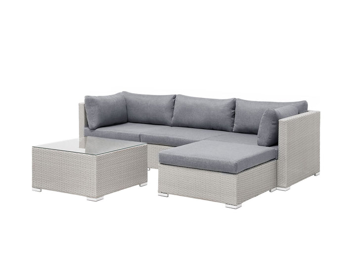 Sano 4 Seater PE Rattan Garden Corner Sofa Set Grey