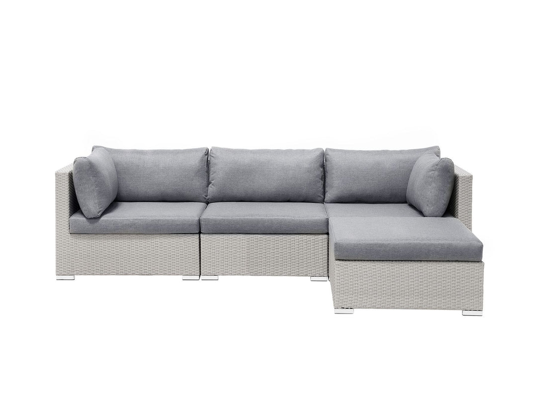 Sano 4 Seater PE Rattan Garden Corner Sofa Set Grey