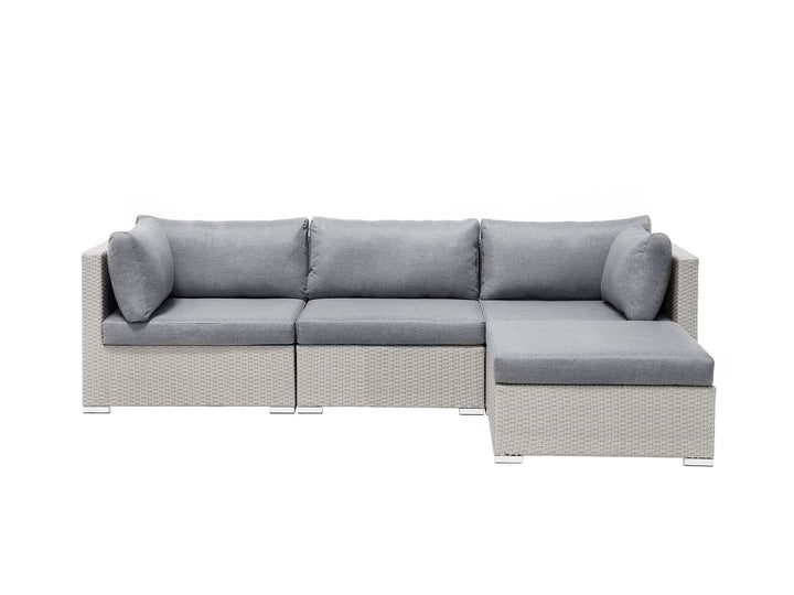 Sano 4 Seater PE Rattan Garden Corner Sofa Set Grey