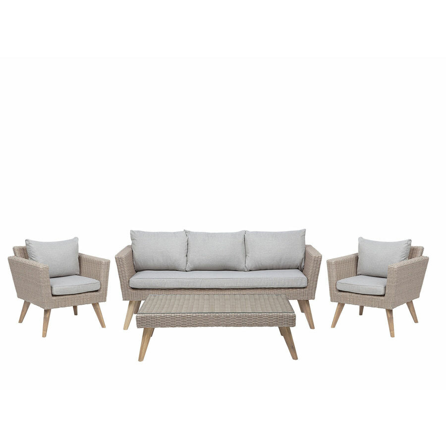 Vittoria XL 5 Seater PE Rattan Garden Sofa Set Grey 