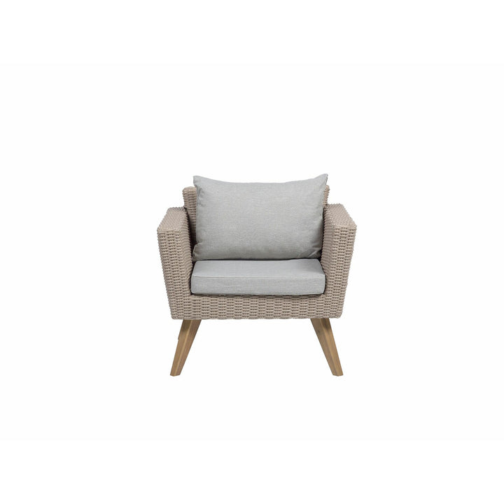 5 Seater PE Rattan Garden Sofa Set Grey Vittoria XL