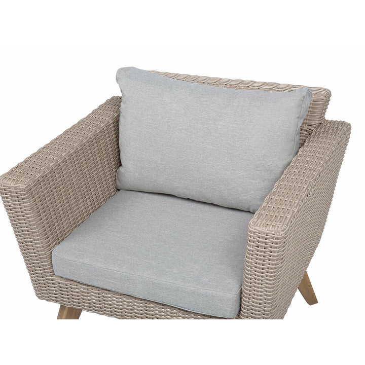 5 Seater PE Rattan Garden Sofa Set Grey Vittoria XL