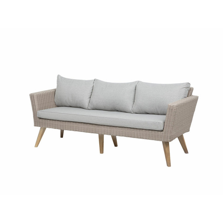 5 Seater PE Rattan Garden Sofa Set Grey Vittoria XL