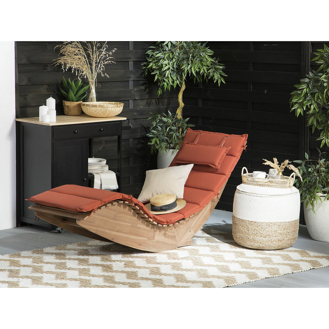 Varley Wooden Garden Sun Lounger with Cushion