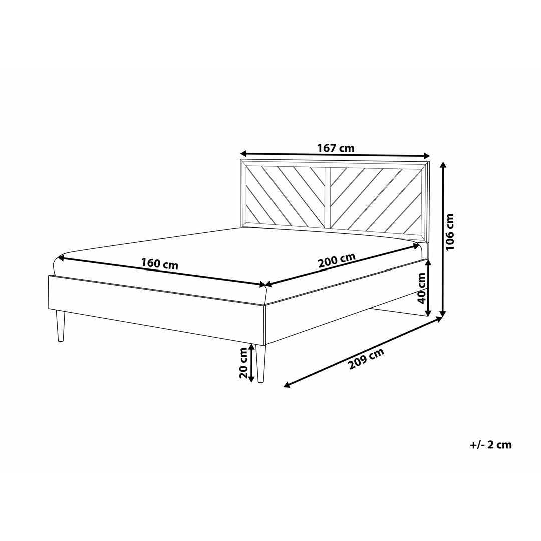 Bed with LED Dark Wood 160 x 200 cm EU King Size Sanders