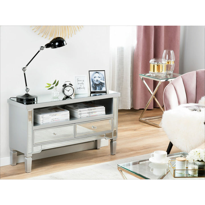 Mirrored TV Stand Silver NICEA