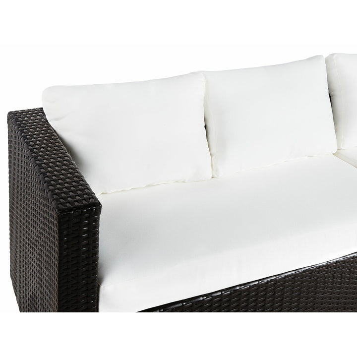XXL Left Hand 8 Seater PE Rattan Garden Lounge Set Brown
