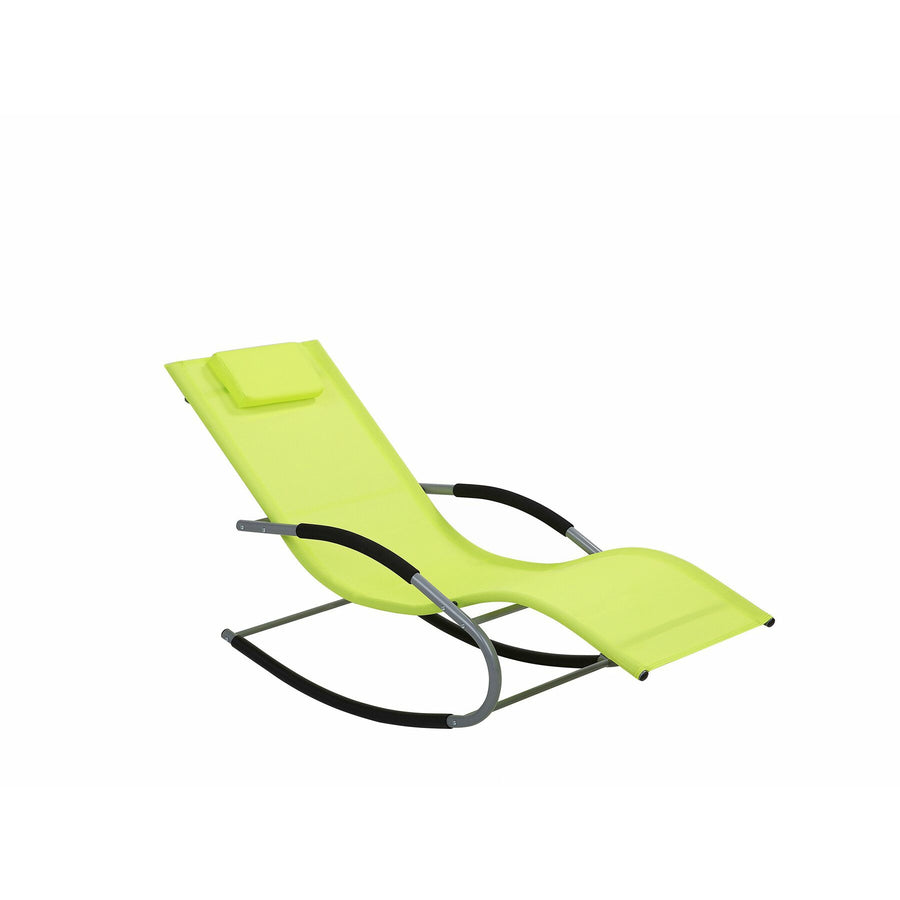 Steel Rocking Sun Lounger Lime Green CARANO