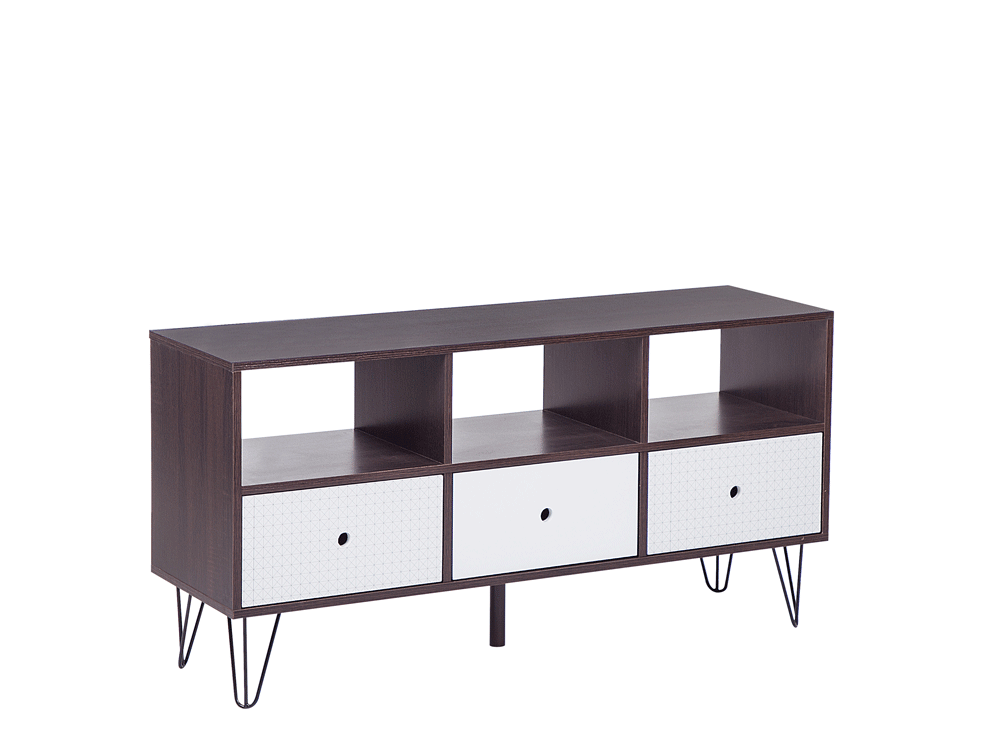 Mainor 3 Drawer TV Stand Dark Wood