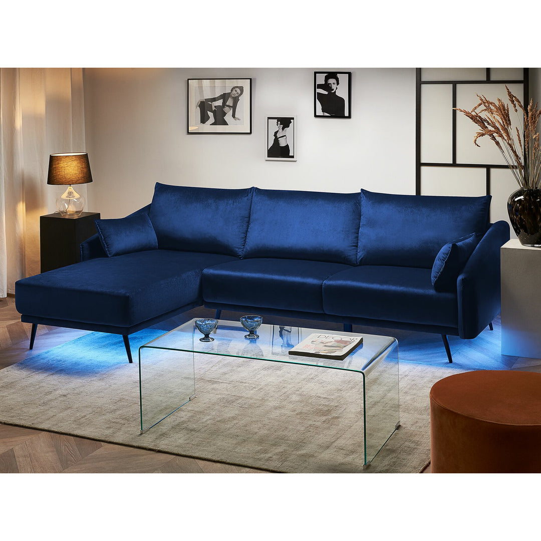 Maune Right Hand Velvet Corner Sofa