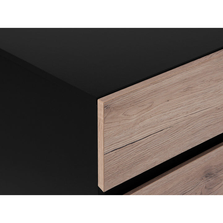 Benley 3 Drawer Sideboard Light Wood with Black