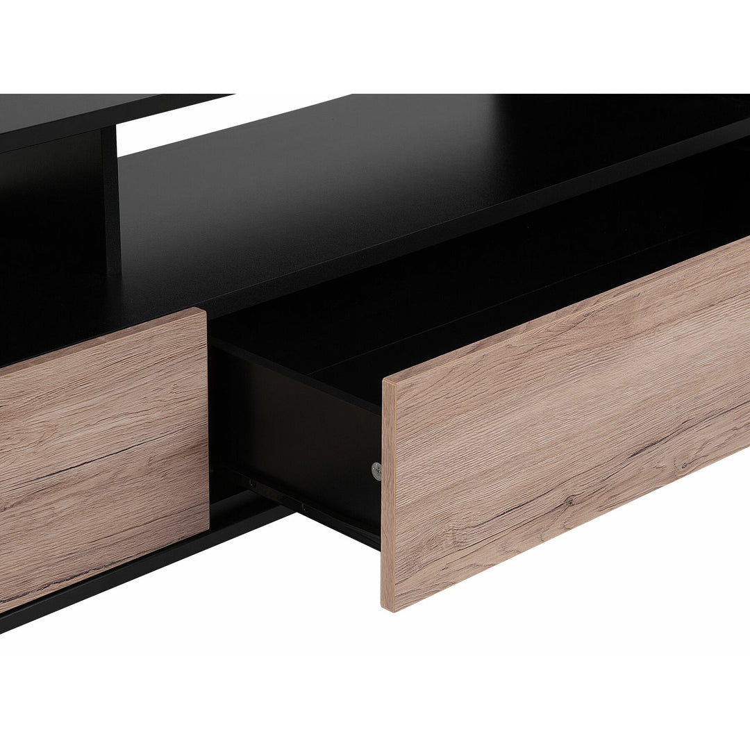 Benley TV Stand Light Wood with Black