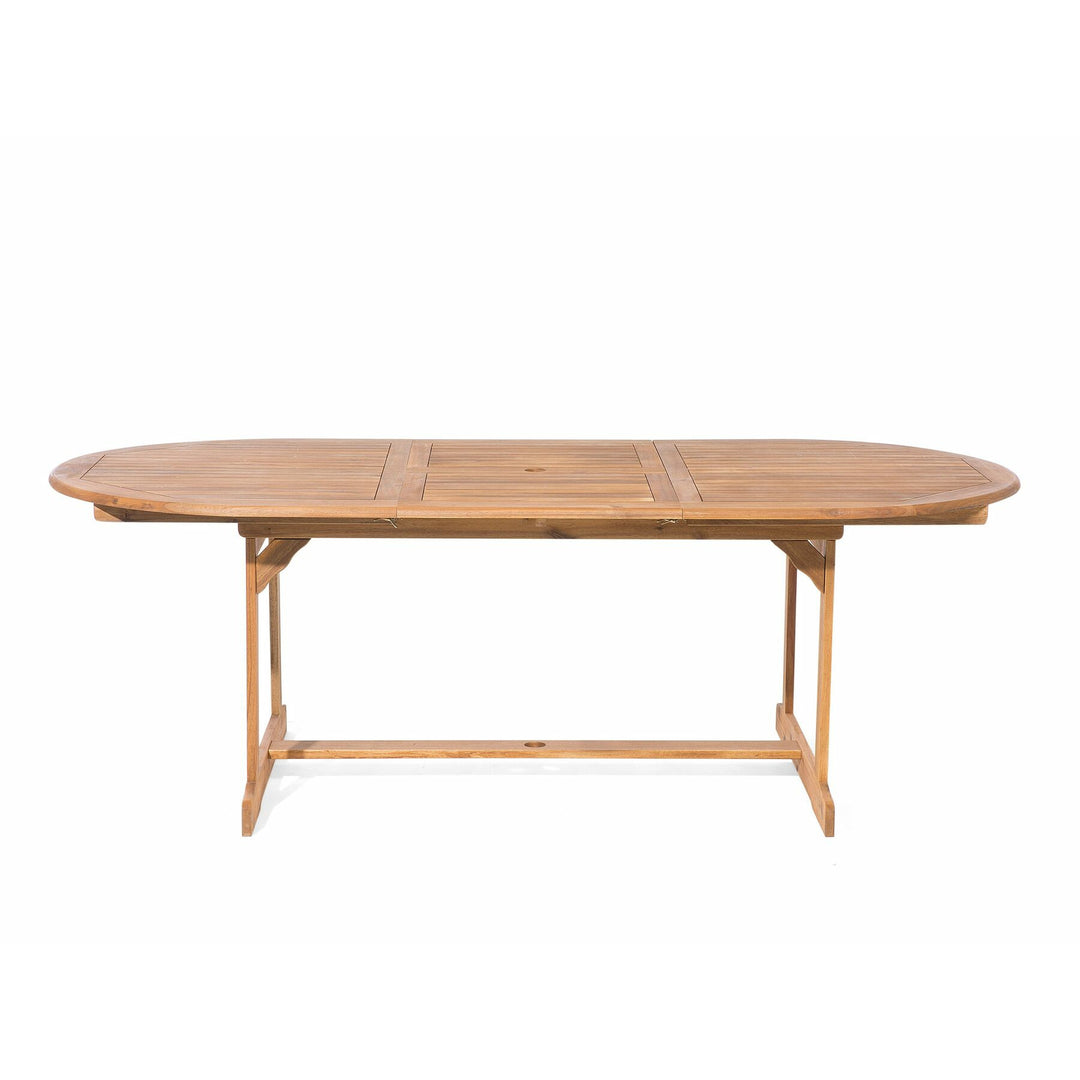 Maui 8 Seater Acacia Wood Garden Dining Set with Blue Cushions