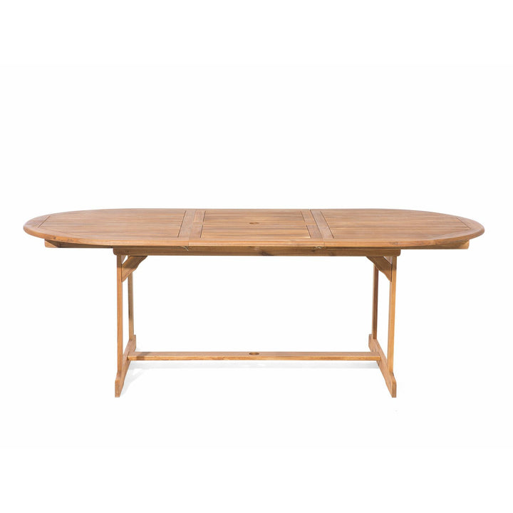 Maui 8 Seater Acacia Wood Garden Dining Set with Blue Cushions