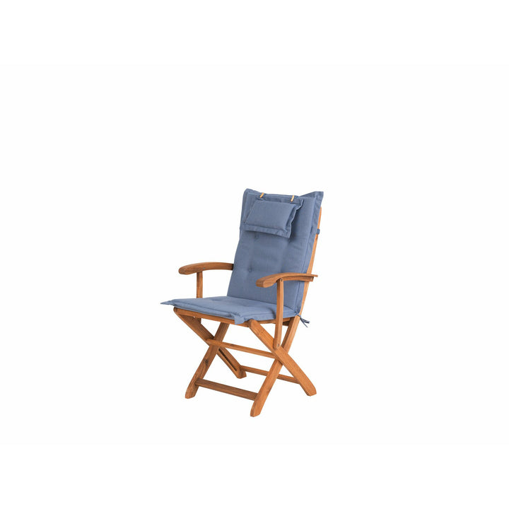 Maui 8 Seater Acacia Wood Garden Dining Set with Blue Cushions