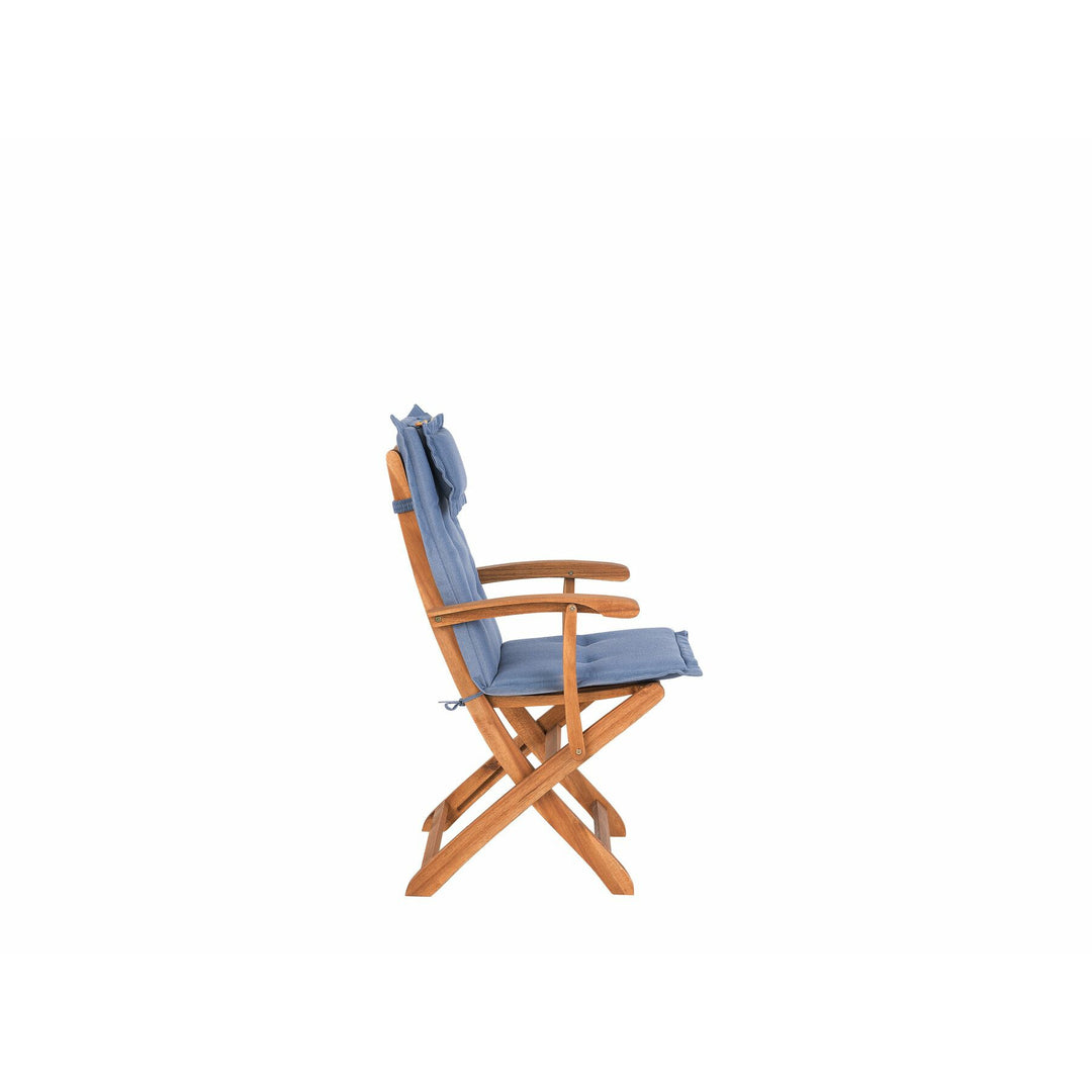 Maui 8 Seater Acacia Wood Garden Dining Set with Blue Cushions
